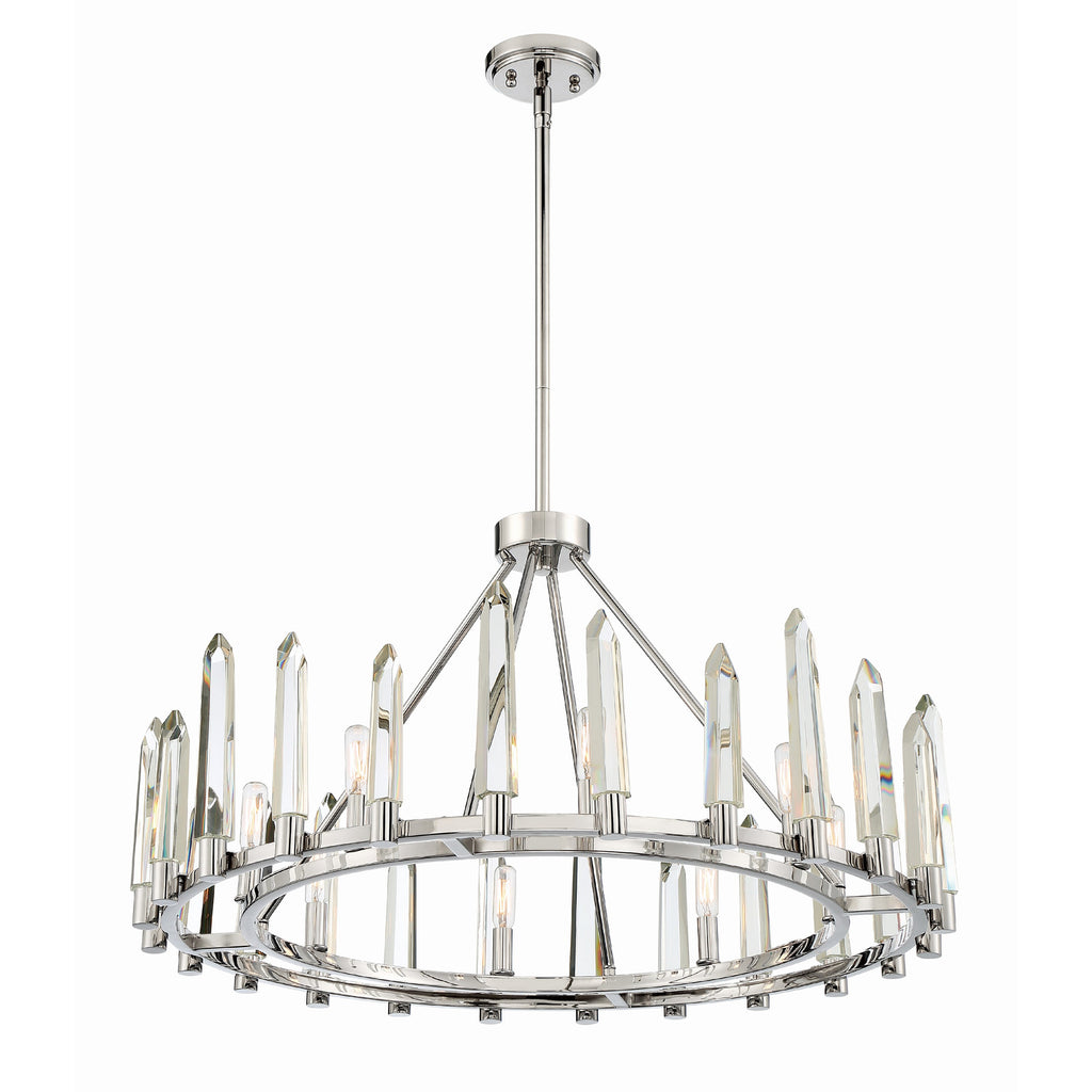 Crystorama Watson 32'' Chandelier in Polished Nickel - Additional View