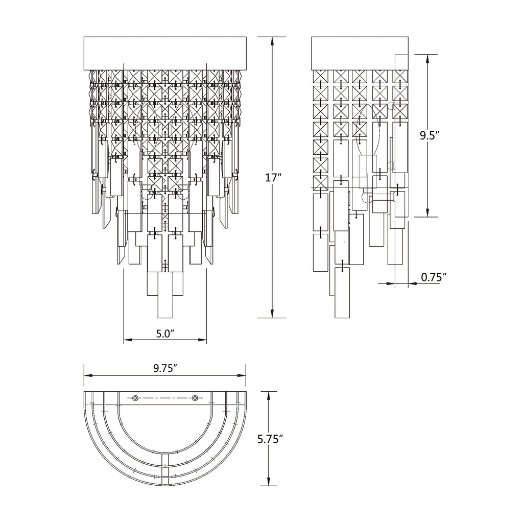 Crystorama Winfield 9.75'' Sconce - Product Dimensions