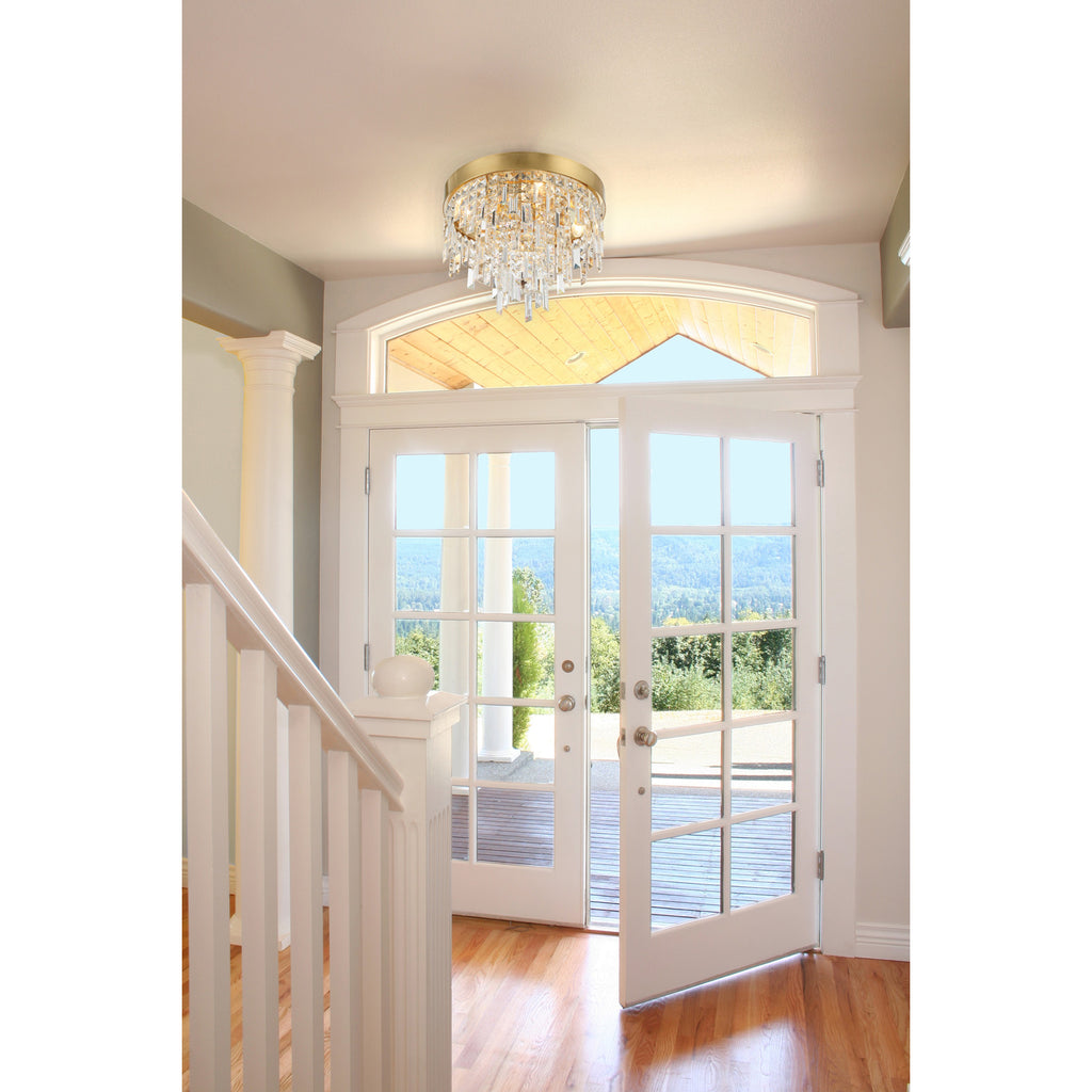 Crystorama Winfield 16'' Flush Mount in Antique Gold - Lifestyle View