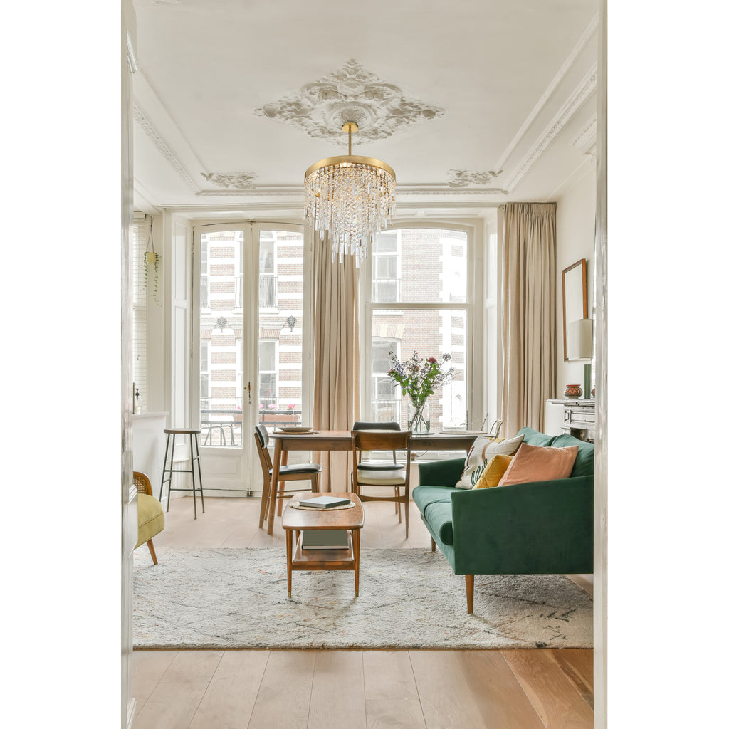 Crystorama Winfield 20'' Chandelier in Antique Gold - Lifestyle View