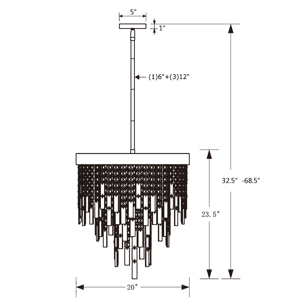 Crystorama Winfield 20'' Chandelier - Product Dimensions