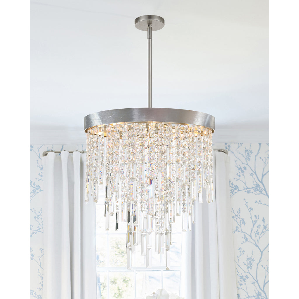 Crystorama Winfield 20'' Chandelier in Antique Silver - Lifestyle View