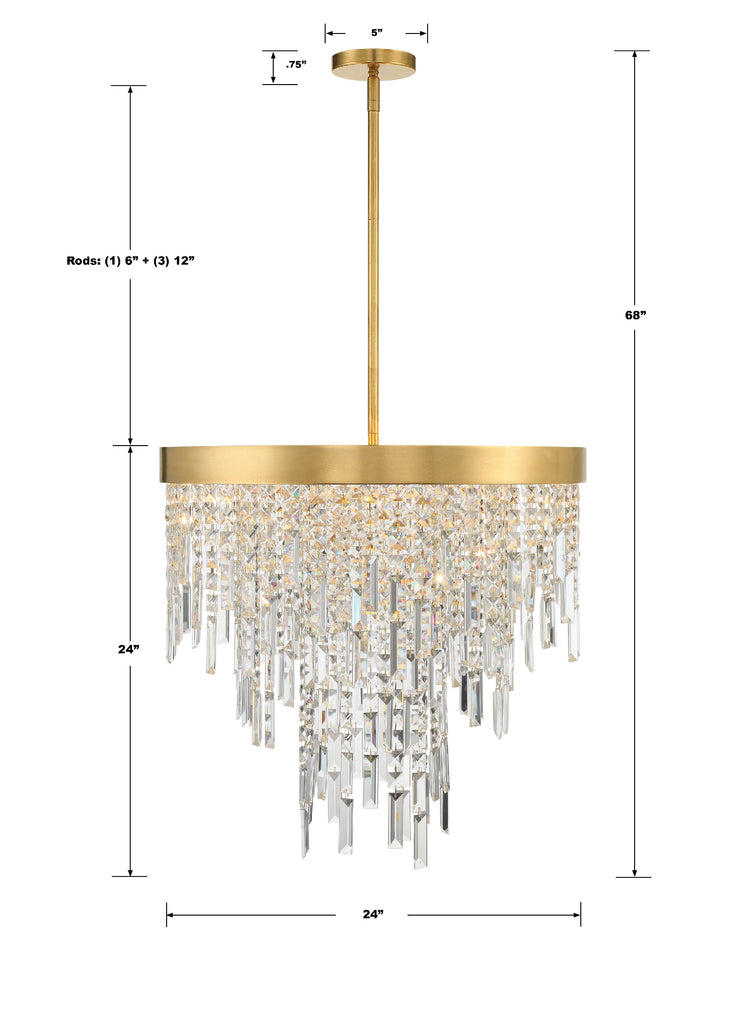 WIN-216-GA-CL-MWP Winfield 24'' Chandelier | Dimensions Image