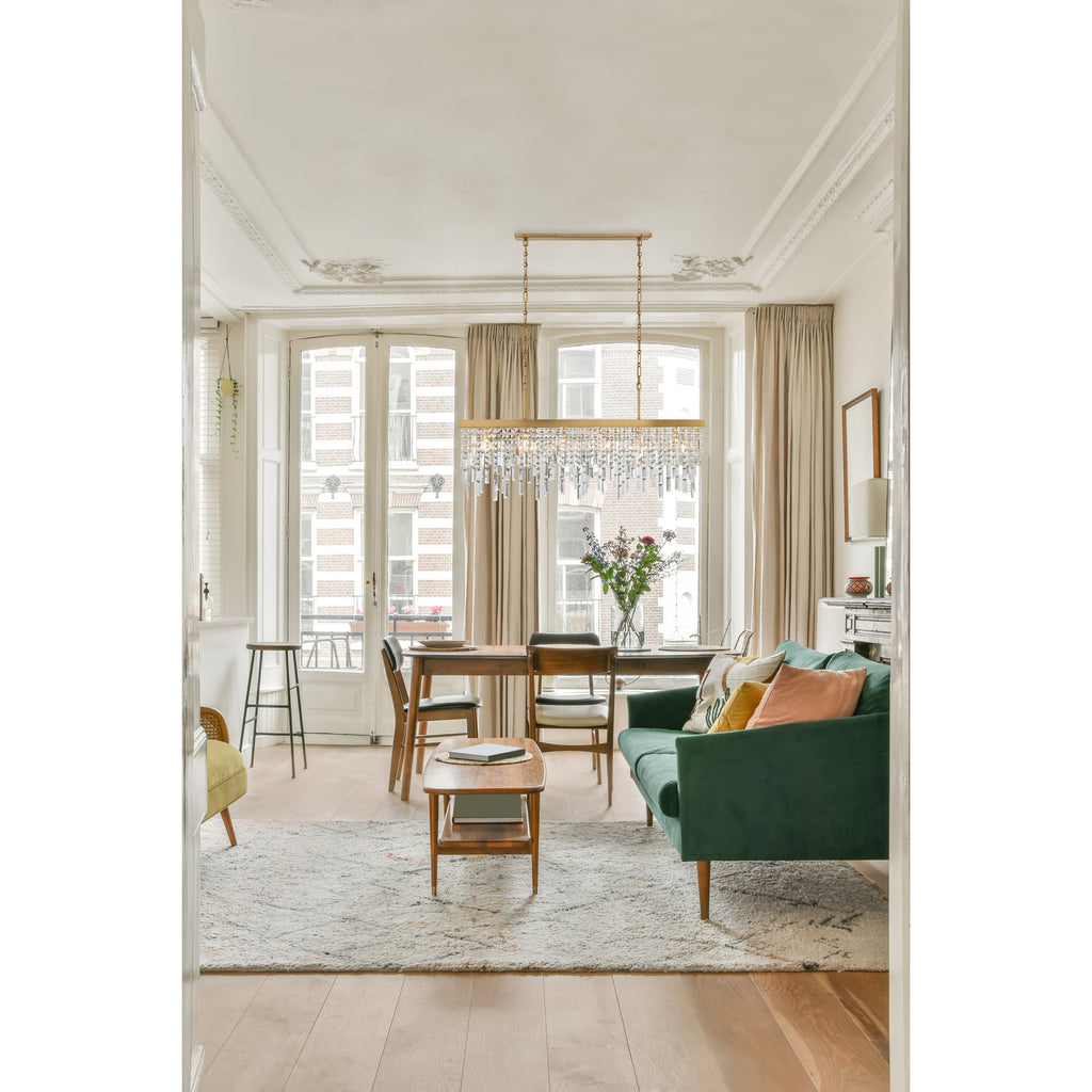 Crystorama Winfield 49'' Linear Chandelier in Antique Gold - Lifestyle View