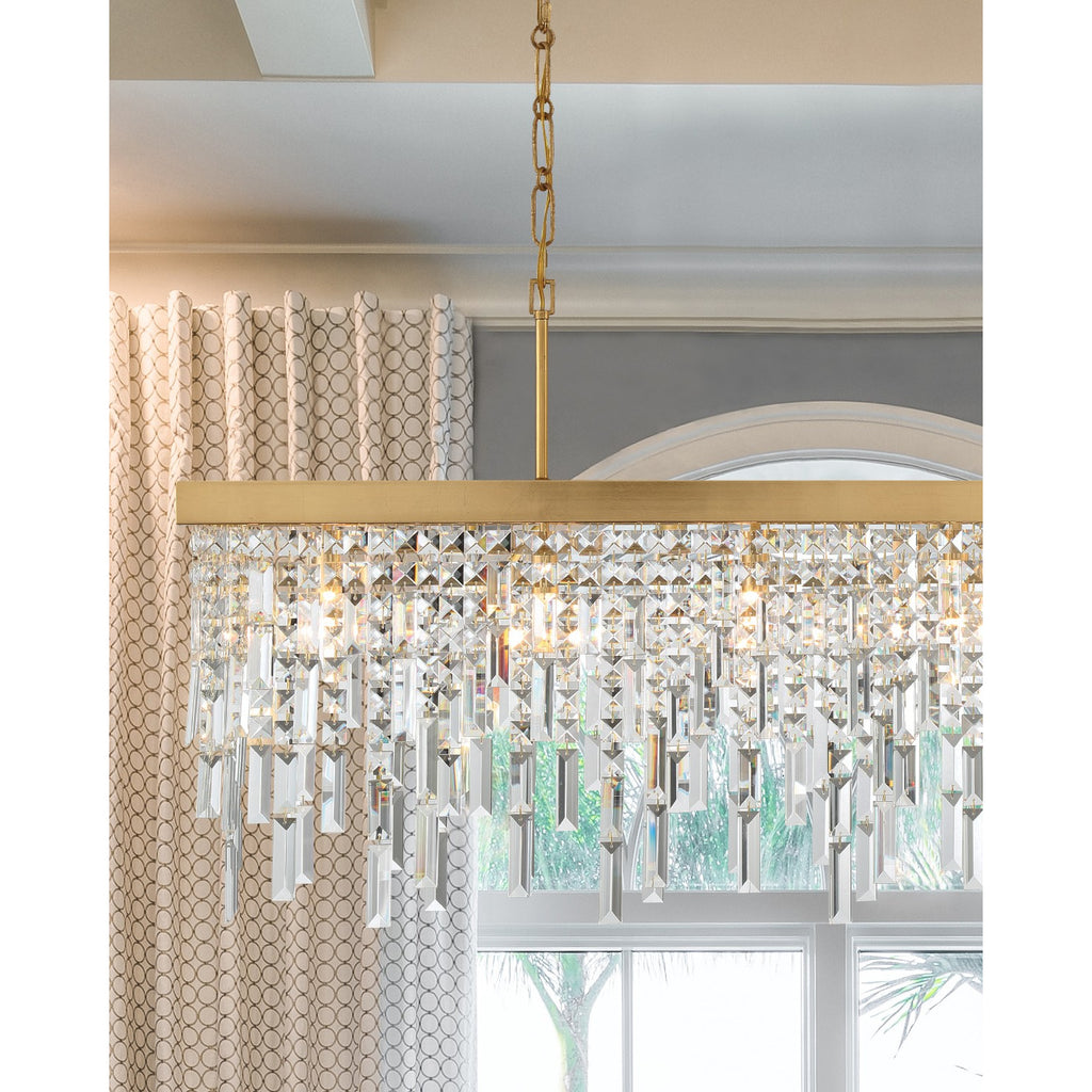 Crystorama Winfield 49'' Linear Chandelier in Antique Gold - Lifestyle View