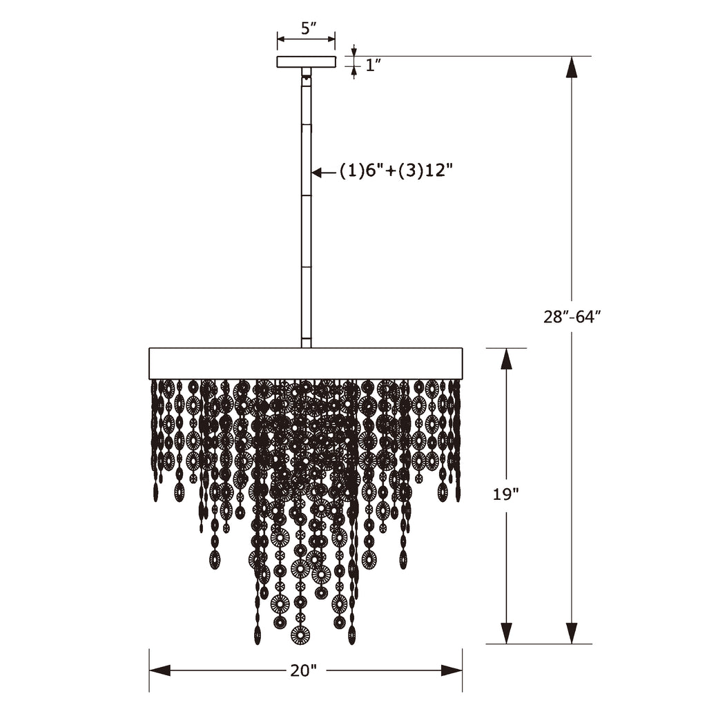 Crystorama Winham 20'' Chandelier - Product Dimensions