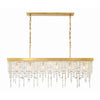 Crystorama Winham 49'' Linear Chandelier in Antique Gold - Front View