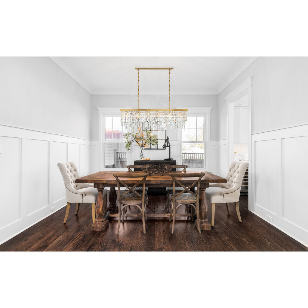 Crystorama Winham 49'' Linear Chandelier in Antique Gold - Lifestyle View