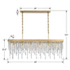 WIN-617-GA-CL-MWP Winham 6 Light Linear Chandelier | Dimensions Image