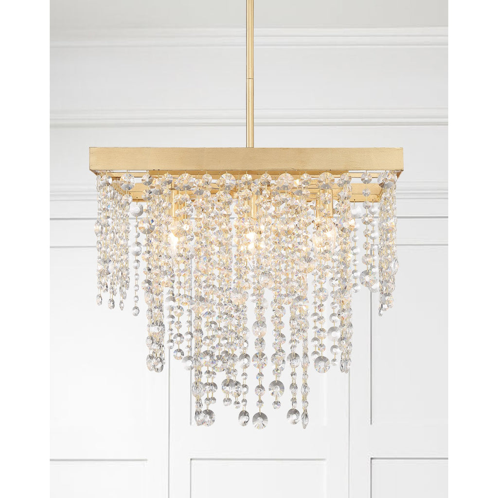 Crystorama Winham 22'' Chandelier in Antique Gold - Lifestyle View