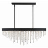 Crystorama Winham 36'' Linear Oval Chandelier in Black Forged - Front View