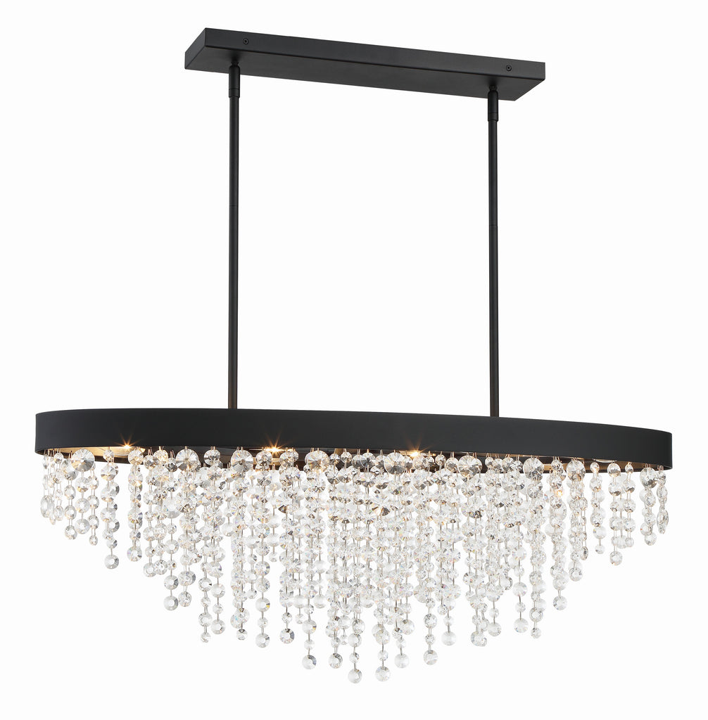 WIN-619-BF-CL-MWP Winham 8 Light Linear Oval Chandelier | Alternate Image