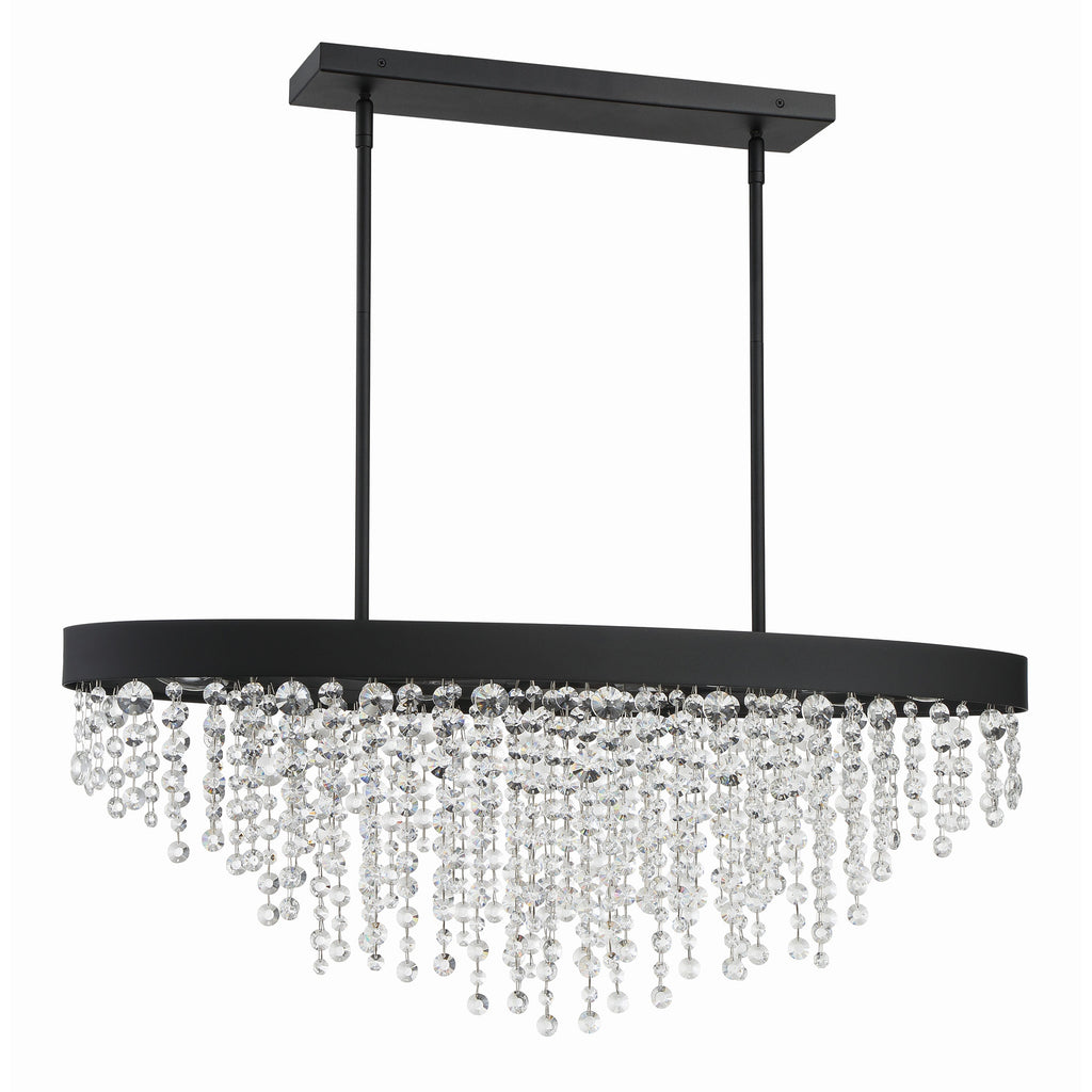 Crystorama Winham 36'' Linear Oval Chandelier in Black Forged - Additional View