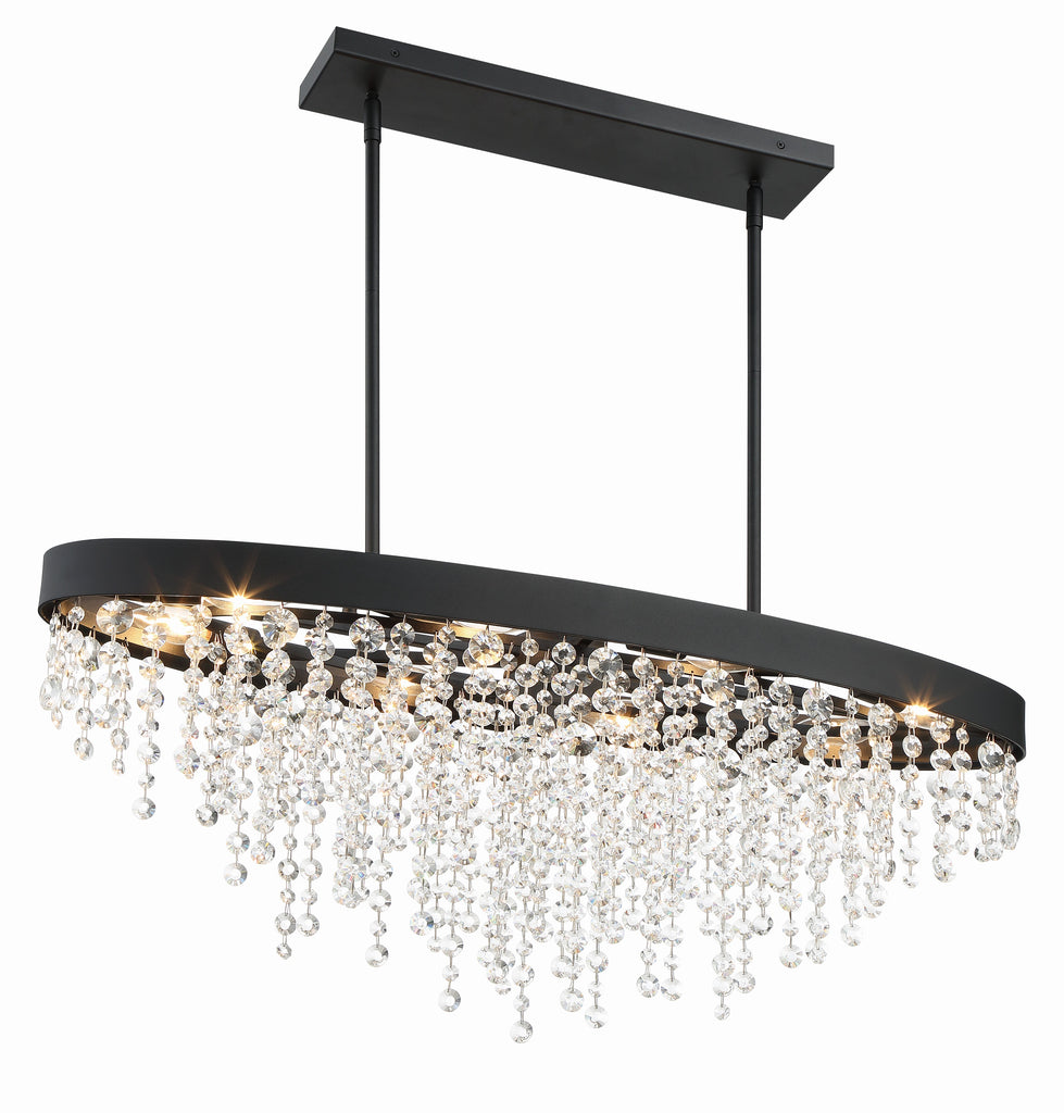 WIN-619-BF-CL-MWP Winham 8 Light Linear Oval Chandelier | Alternate Image