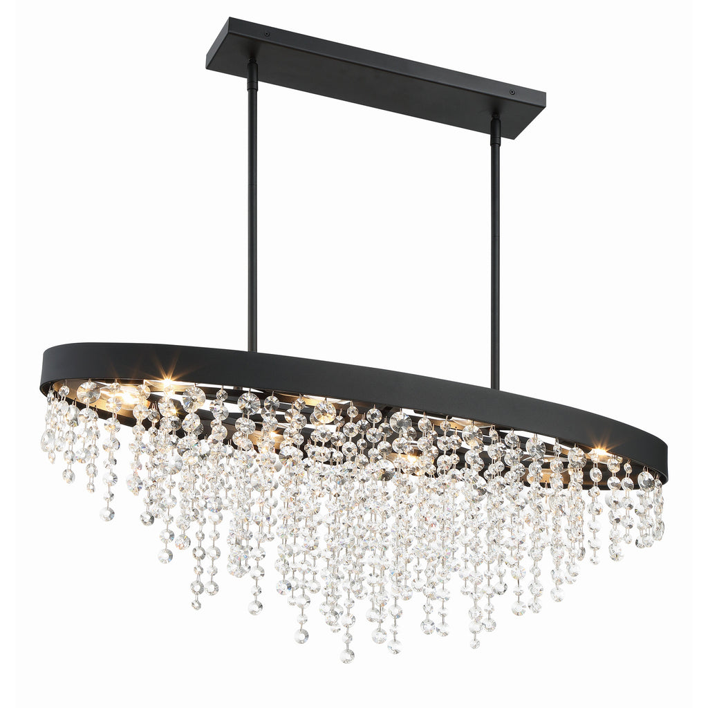 Crystorama Winham 36'' Linear Oval Chandelier in Black Forged - Additional View