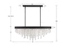 WIN-619-BF-CL-MWP Winham 8 Light Linear Oval Chandelier | Dimensions Image