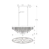 Crystorama Winham 36'' Linear Oval Chandelier - Product Dimensions