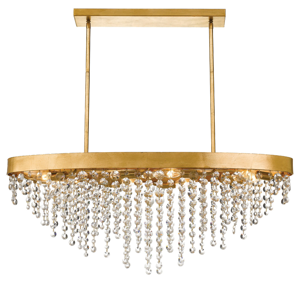 WIN-619-GA-CL-MWP Winham 8 Light Linear Oval Chandelier | Main Image