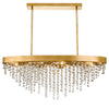 Crystorama Winham 36'' Linear Oval Chandelier in Antique Gold - Front View