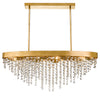 Crystorama Winham 36'' Linear Oval Chandelier in Antique Gold - Additional View
