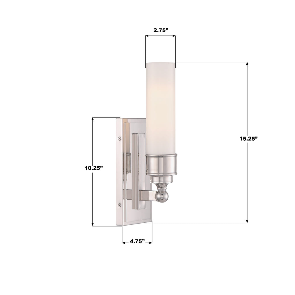 WLX-301-PN Wilcox 4.75'' LED Sconce | Dimensions Image