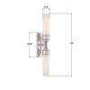 WLX-302-PN Wilcox 2 Light Sconce | Dimensions Image