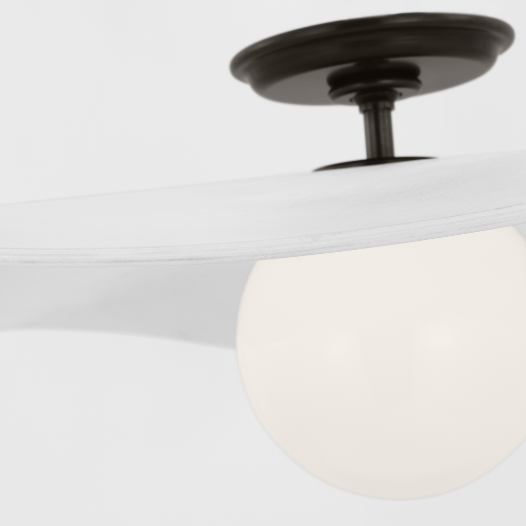 WS4040BZWHT Windsor Smith Mahalo 1 Light Semi Flush Mount | Alternate Image