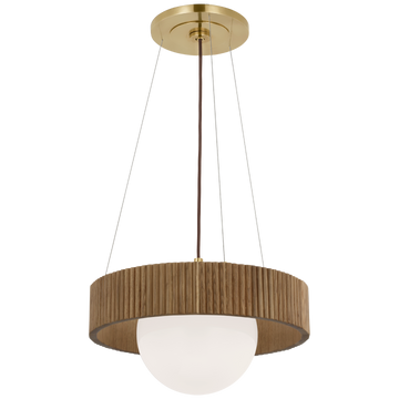 Hand-Rubbed Antique Brass and White Glass