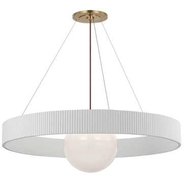 Hand-Rubbed Antique Brass and White Glass