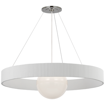 Polished Nickel and White Glass
