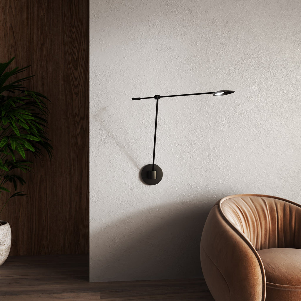 WS90101-BK Ryan Pauly Rotaire 1 Light Sconce | Lifestyle Image