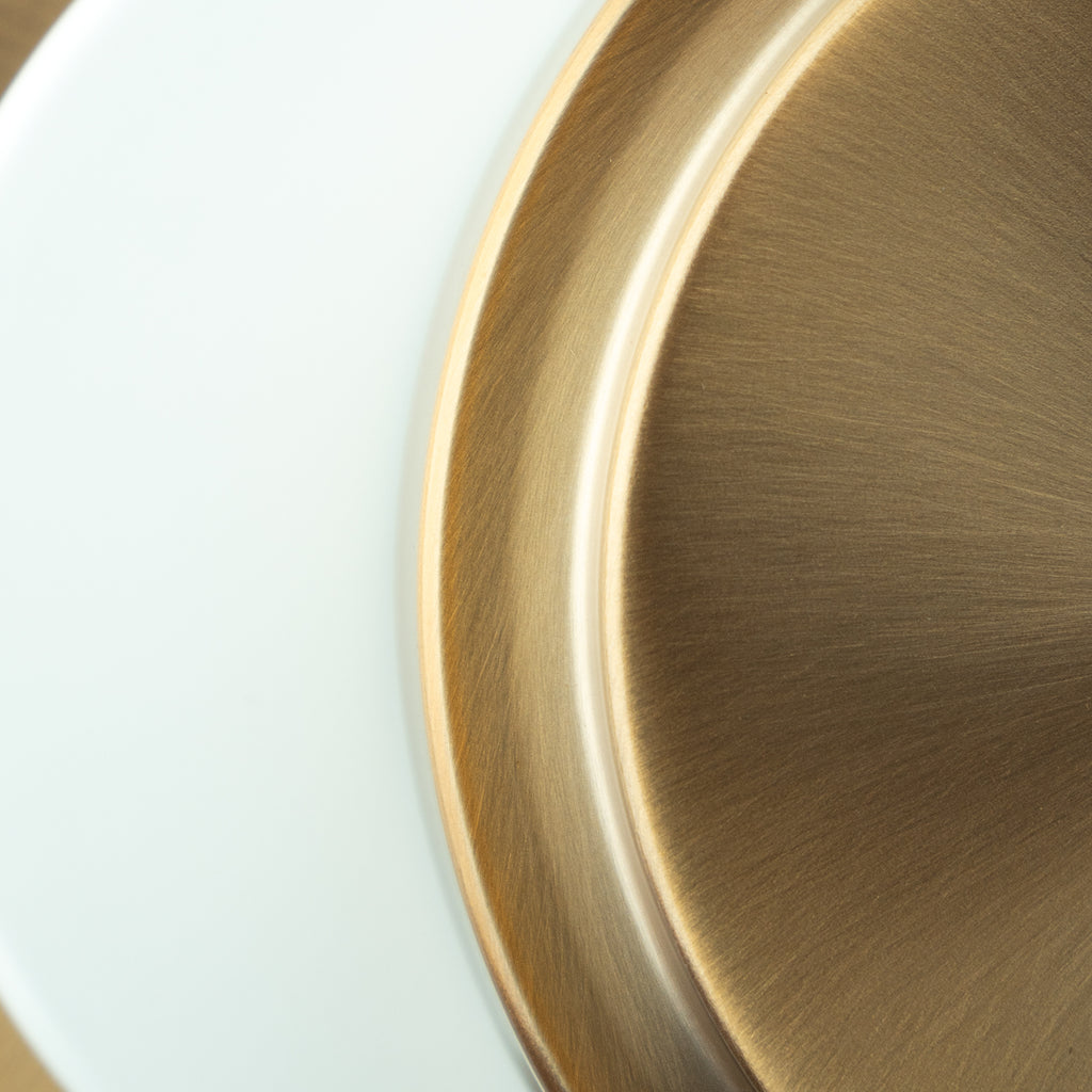 Crystorama Donoven 15'' LED Flush Mount - White + Gold Finish Detail