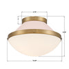 XAN-8001-VG-BH Xander 12.25'' Flush Mount | Dimensions Image