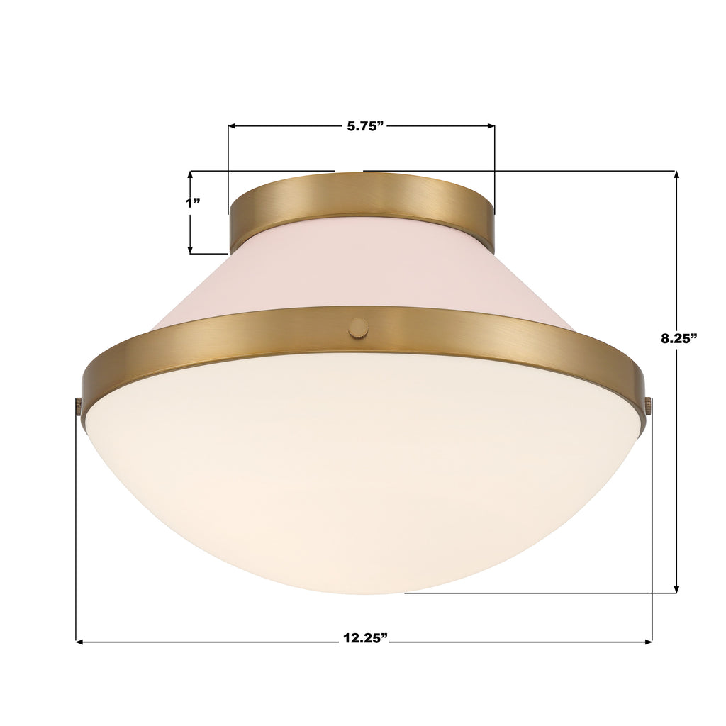 XAN-8001-VG-BH Xander 12.25'' Flush Mount | Dimensions Image