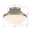 XAN-8001-VG-BL Xander 12.25'' Flush Mount | Dimensions Image