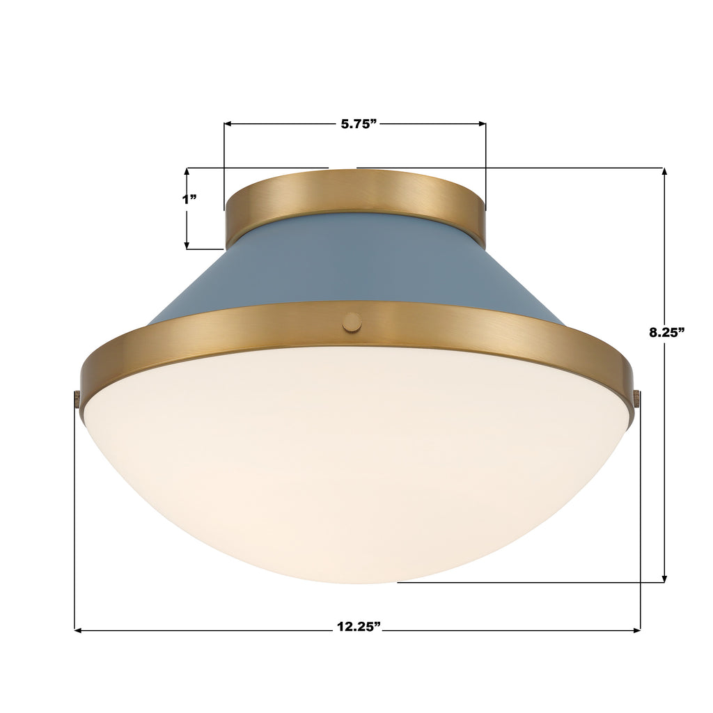 XAN-8001-VG-BL Xander 12.25'' Flush Mount | Dimensions Image