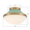 XAN-8001-VG-GR Xander 12.25'' Flush Mount | Dimensions Image