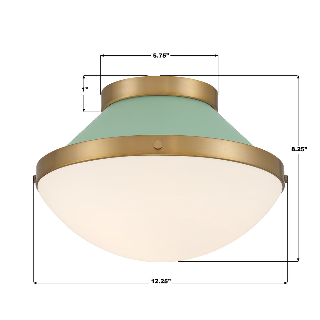 XAN-8001-VG-GR Xander 12.25'' Flush Mount | Dimensions Image