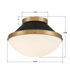 XAN-8001-VG-MK Xander 12.25'' Flush Mount | Dimensions Image