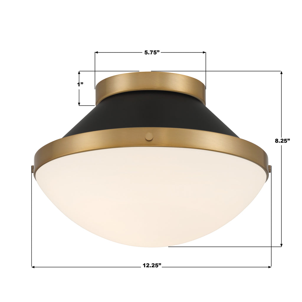 XAN-8001-VG-MK Xander 12.25'' Flush Mount | Dimensions Image