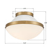 XAN-8001-VG-WH Xander 12.25'' Flush Mount | Dimensions Image