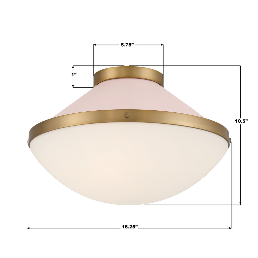 XAN-8002-VG-BH Xander 16.25'' Flush Mount | Dimensions Image