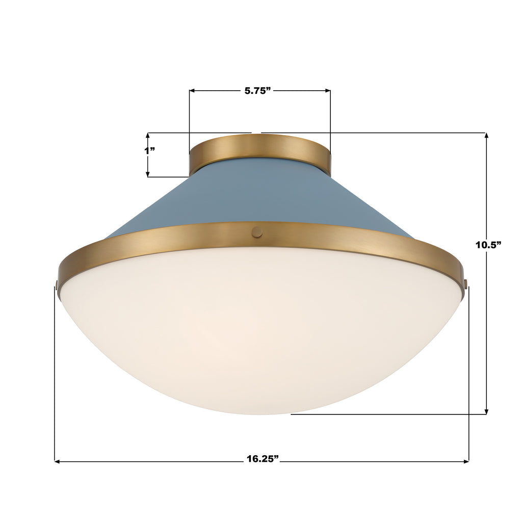 XAN-8002-VG-BL Xander 16.25'' Flush Mount | Dimensions Image