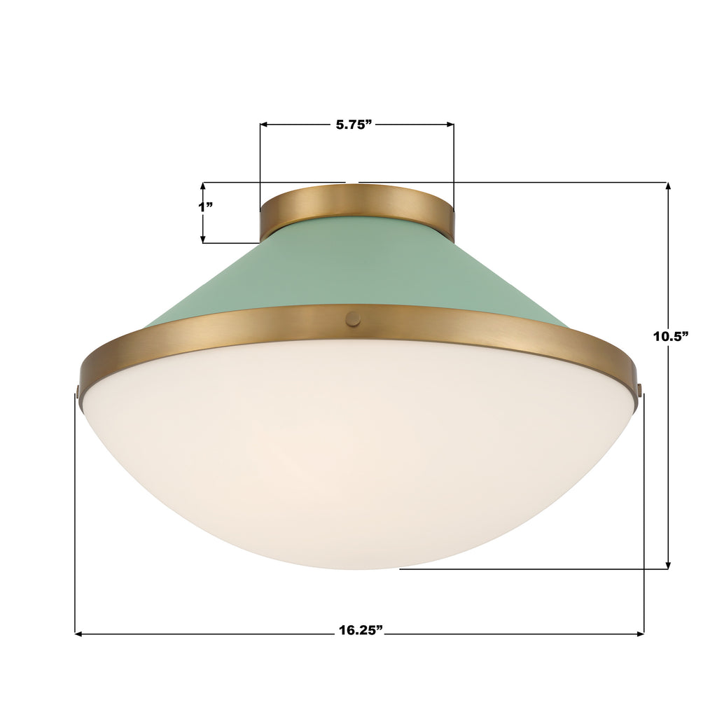 XAN-8002-VG-GR Xander 16.25'' Flush Mount | Dimensions Image