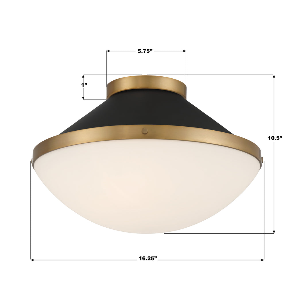 XAN-8002-VG-MK Xander 16.25'' Flush Mount | Dimensions Image