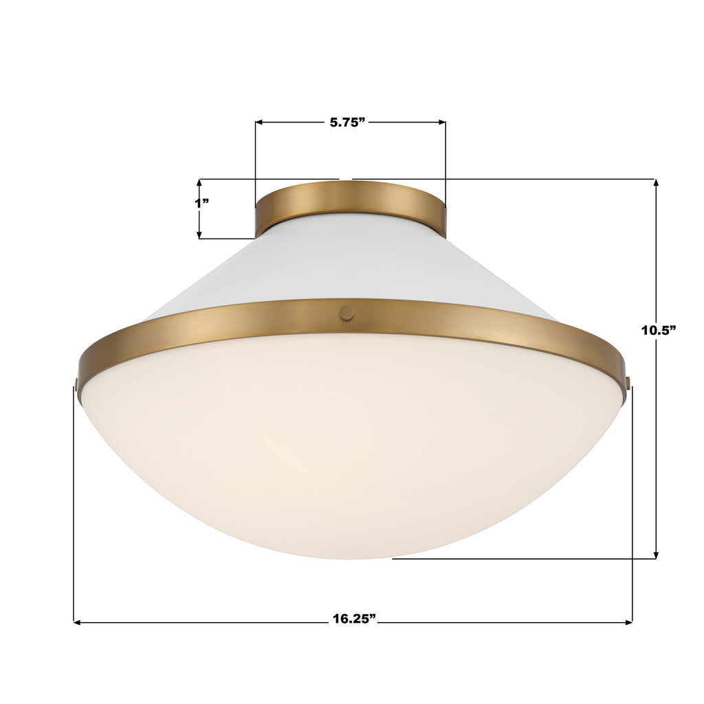 XAN-8002-VG-WH Xander 16.25'' Flush Mount | Dimensions Image