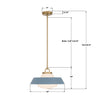 XAN-8006-VG-BL Xander 16'' Pendant | Dimensions Image