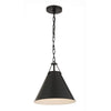 Crystorama Xavier 12'' Pendant in Matte Black - Front View