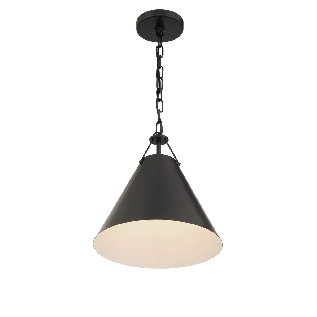 Crystorama Xavier 12'' Pendant in Matte Black - Additional View