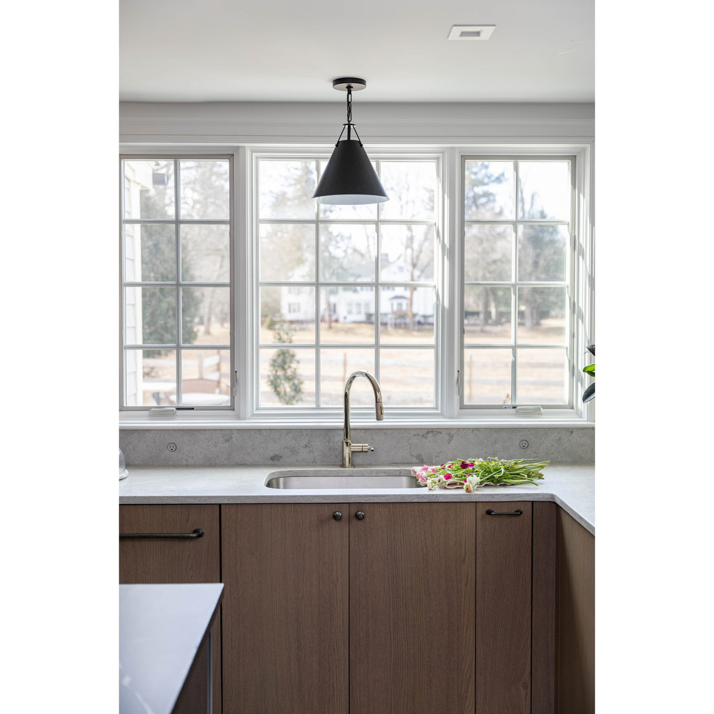 Crystorama Xavier 12'' Pendant in Matte Black - Lifestyle View